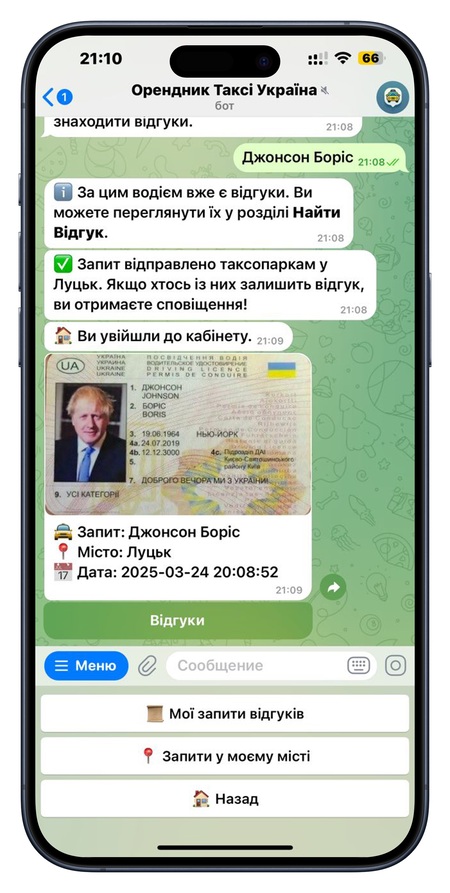 Кабінет таксопарку для керування автопарком